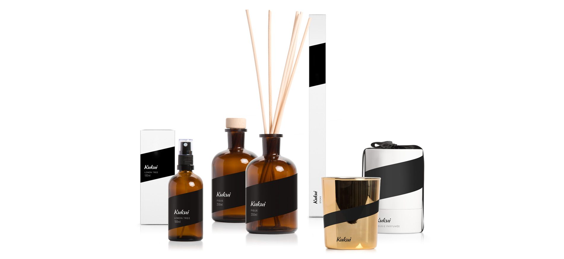 Diseño de Packaging de Perfumes de Ambiente de Kukui por Puigdemont Roca Design Agency