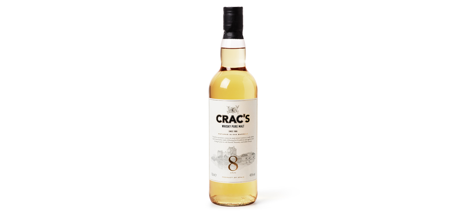 Diseño del Packaging de Whisky Crac’s 8 años de Sorel por Puigdemont Roca Design Agency